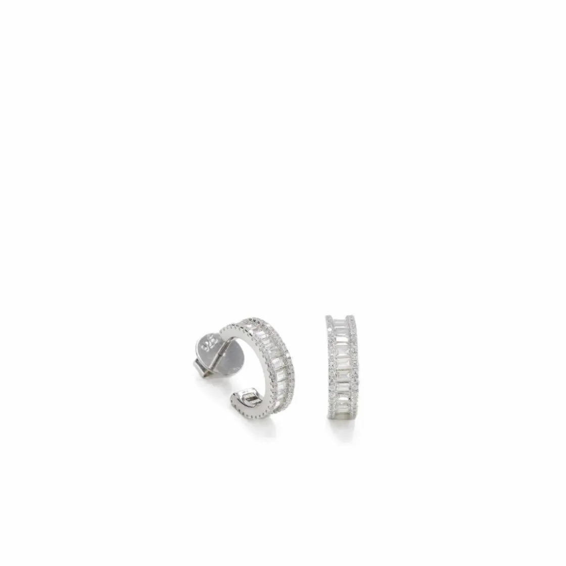 Pendientes Aro | LINEARGENT Pendientes aros pequeños con diseño total de circonita
