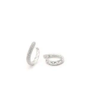 Pendientes Aro | LINEARGENT Pendientes aros pequeños con engaste de circonitas en forma de lágrima