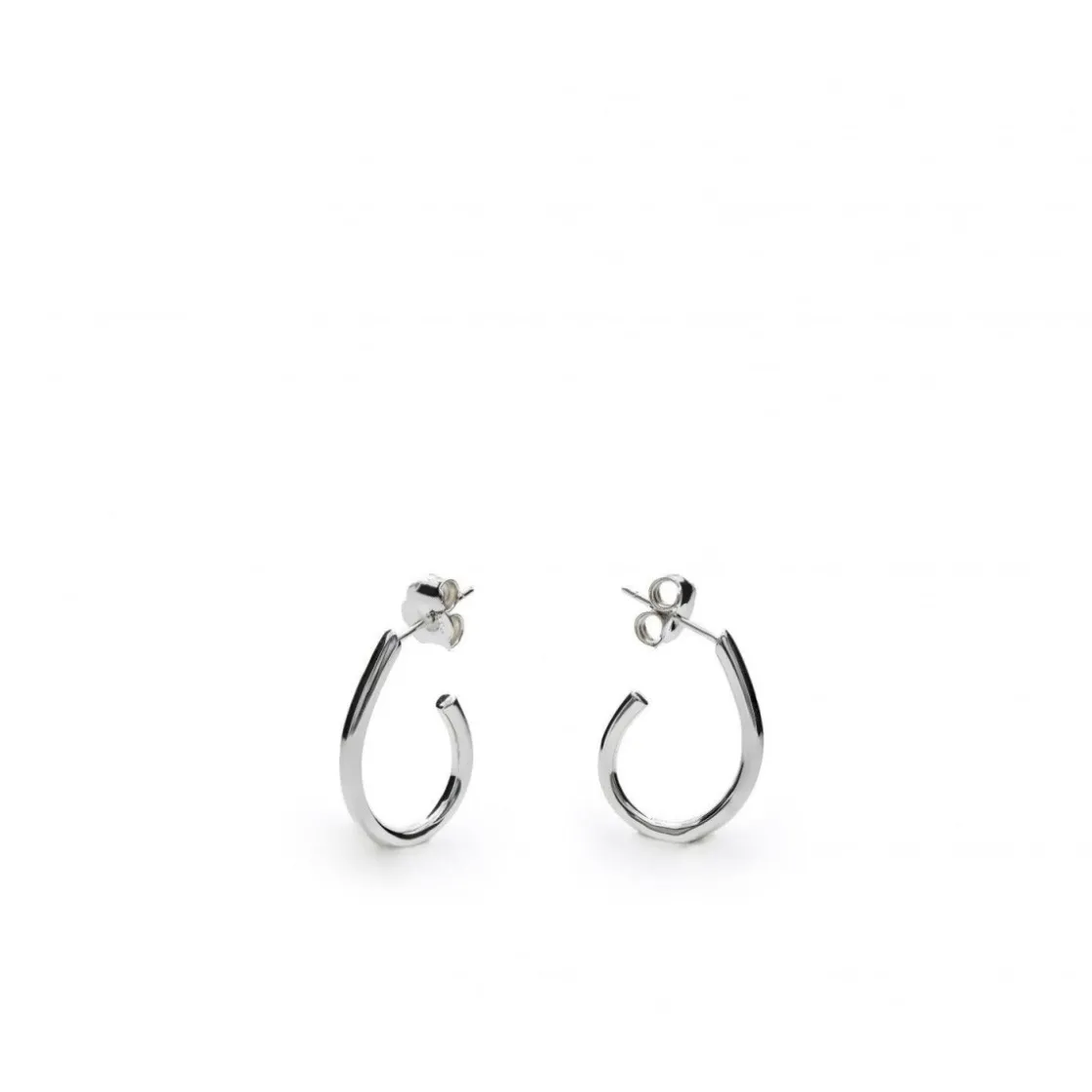 Pendientes Aro | LINEARGENT Pendientes aros pequeños diseño semiabierto redondo y plata lisa