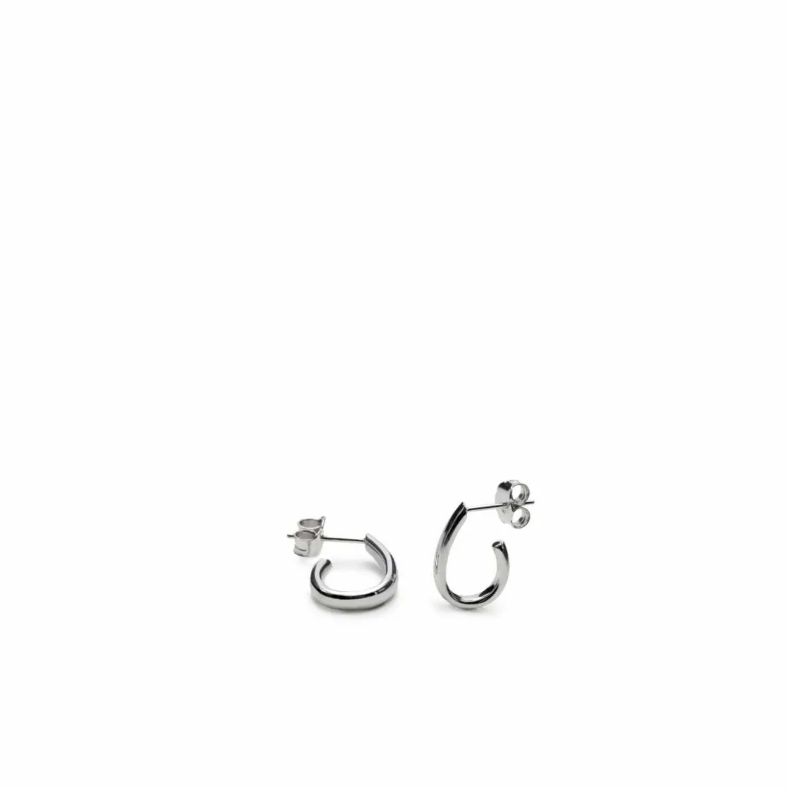 Pendientes Aro | LINEARGENT Pendientes aros pequeños diseño semiabierto y plata lisa