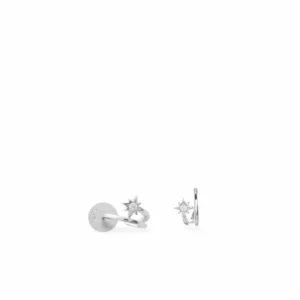 Pendientes Pequeños | LINEARGENT Pendientes aros pequeños motivo estrella y diseño espiral