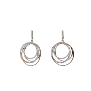 Pendientes Bicolor | LINEARGENT Pendientes bicolor diseño círculos entrelazados