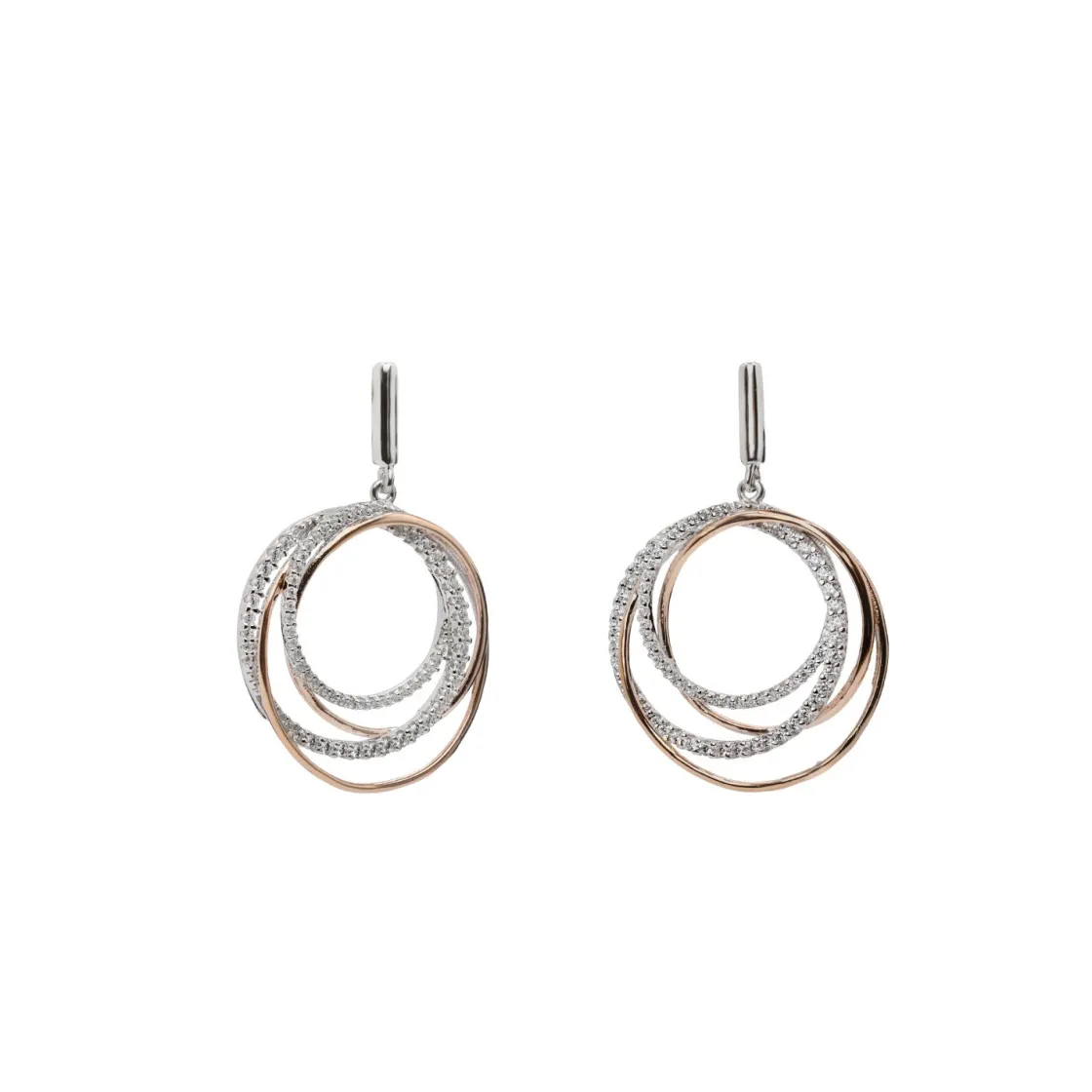 Pendientes Bicolor | LINEARGENT Pendientes bicolor diseño círculos entrelazados