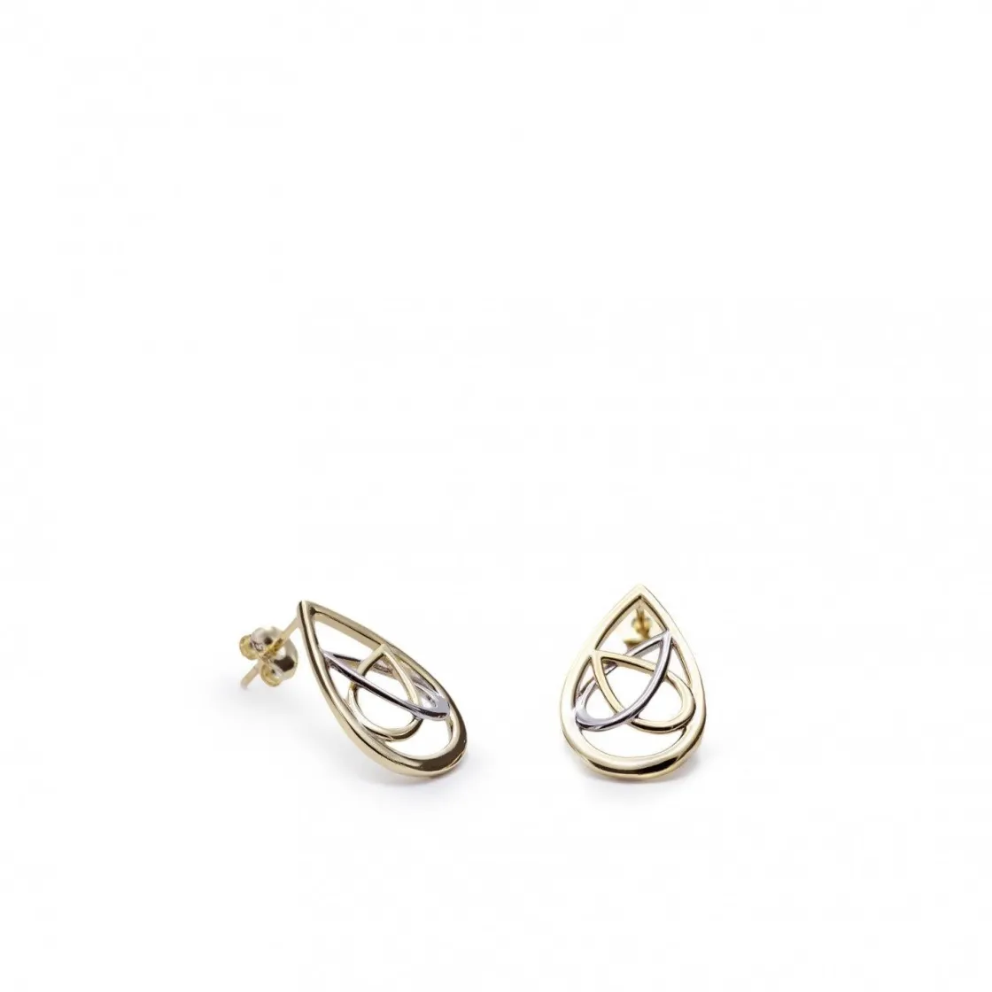 Pendientes Bicolor | LINEARGENT Pendientes bicolor diseño de triple lágrima