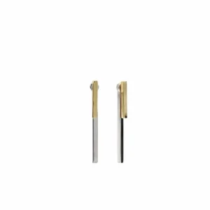 Pendientes Bicolor | LINEARGENT Pendientes bicolor diseño doble pieza en plata lisa y dorada