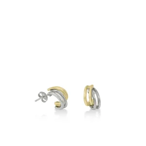 Pendientes Bicolor | LINEARGENT Pendientes bicolor diseño entrelazado de cuatro carriles
