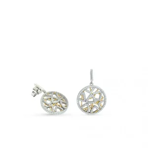 Pendientes Bicolor | LINEARGENT Pendientes bicolor diseño geométrico con circonitas