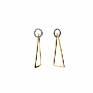 Pendientes Originales | Pendientes Bicolor | LINEARGENT Pendientes bicolor diseño triángulo invertido