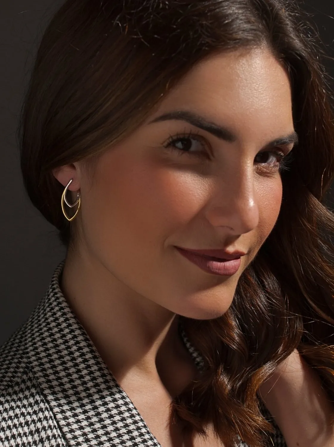 Pendientes Originales | LINEARGENT Pendientes bicolor estilo flecha diseño ovalado