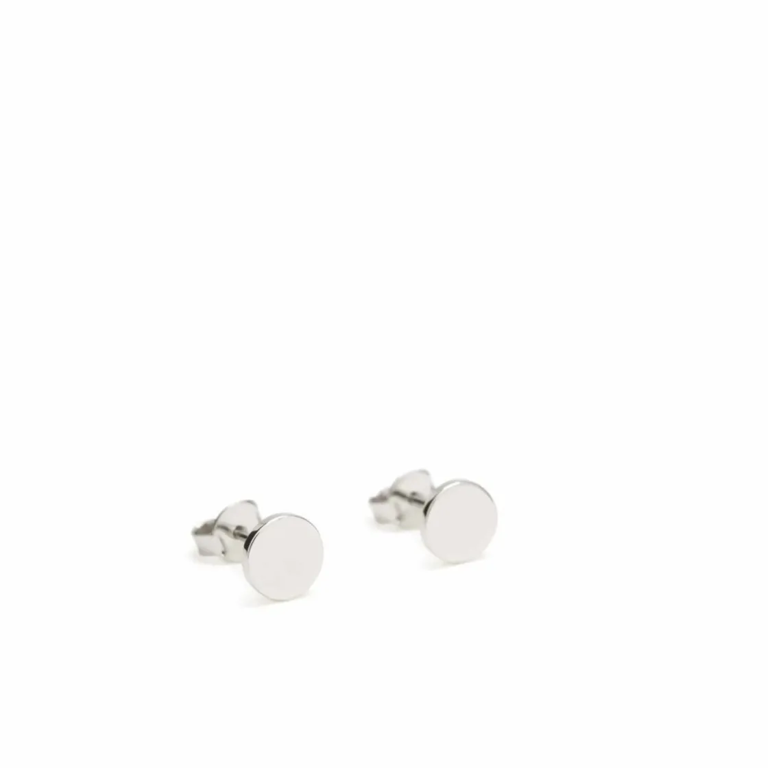 Pendientes Pequeños | LINEARGENT Pendientes botón de plata lisa diseño circular