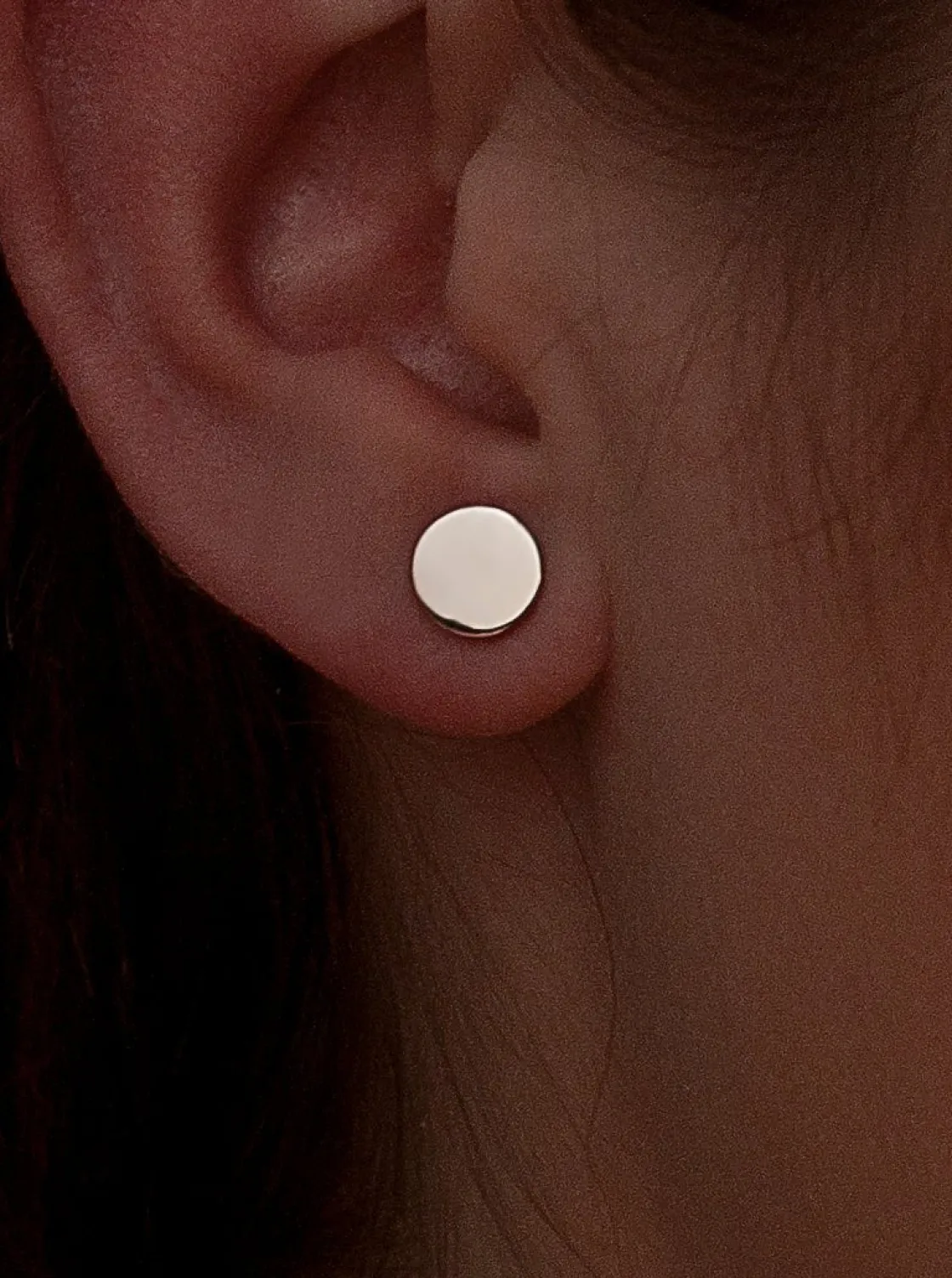 Pendientes Pequeños | LINEARGENT Pendientes botón de plata lisa diseño circular