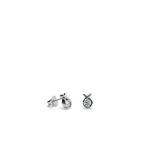 Pendientes Pequeños | LINEARGENT Pendientes botón diseño cruzado con circonita