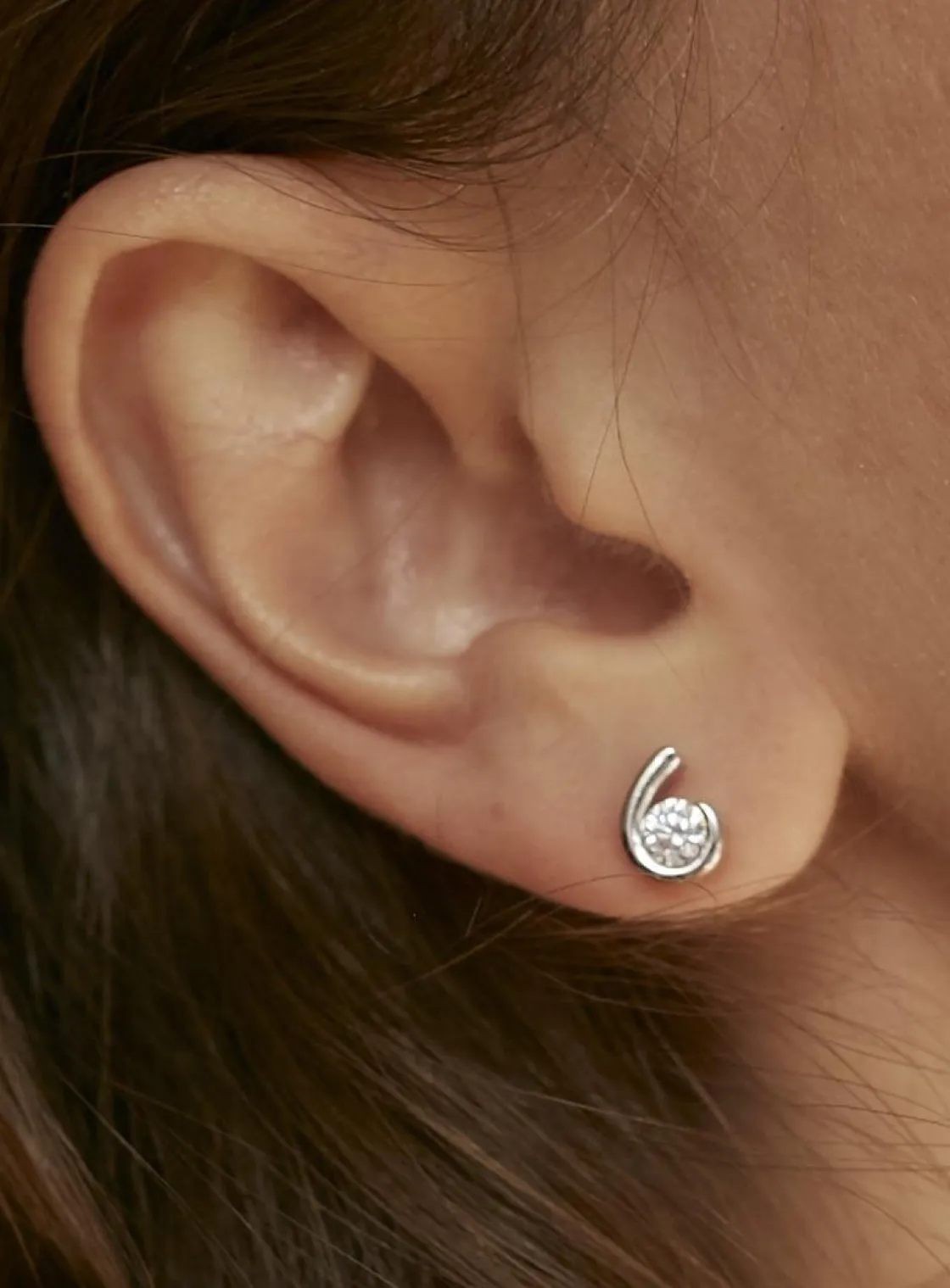 Pendientes Pequeños | LINEARGENT Pendientes botón diseño de lágrima con circonita