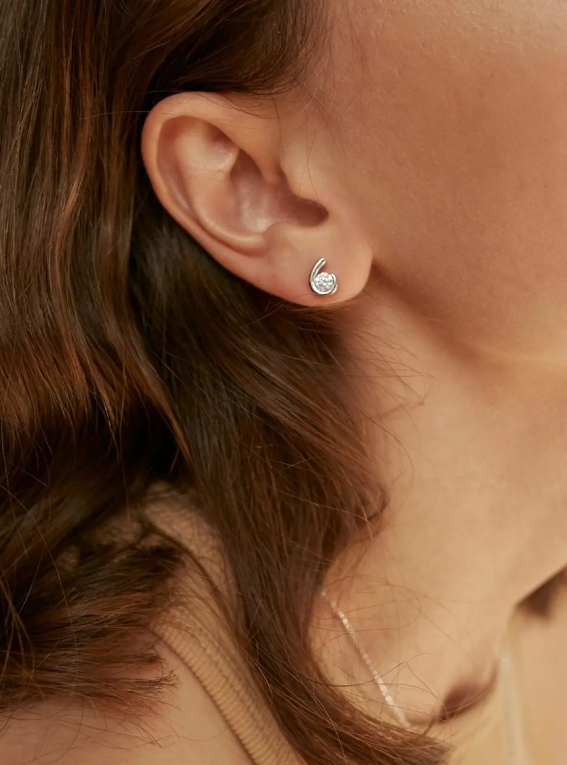 Pendientes Pequeños | LINEARGENT Pendientes botón diseño de lágrima con circonita