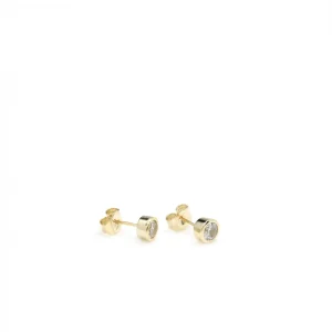 Pendientes Pequeños | LINEARGENT Pendientes botón pequeños diseño circular con circonita