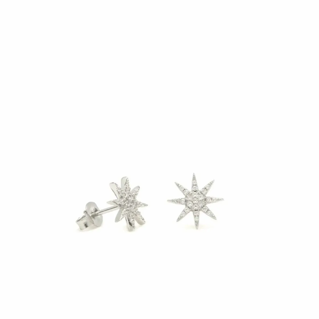 Pendientes Pequeños | LINEARGENT Pendientes brillantes pequeños con motivo de estrella polar