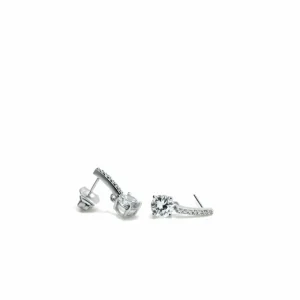 Pendientes Pequeños | LINEARGENT Pendientes brillantes pequeños diseño palo con circonita