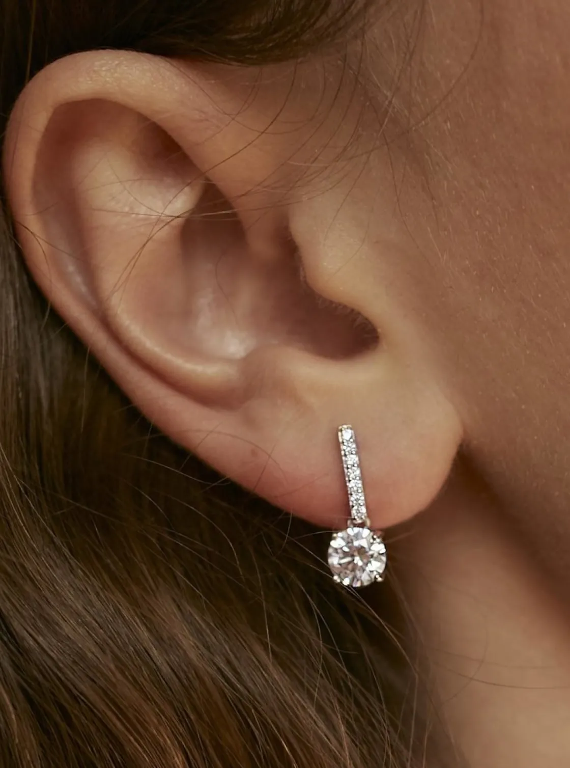 Pendientes Pequeños | LINEARGENT Pendientes brillantes pequeños diseño palo con circonita