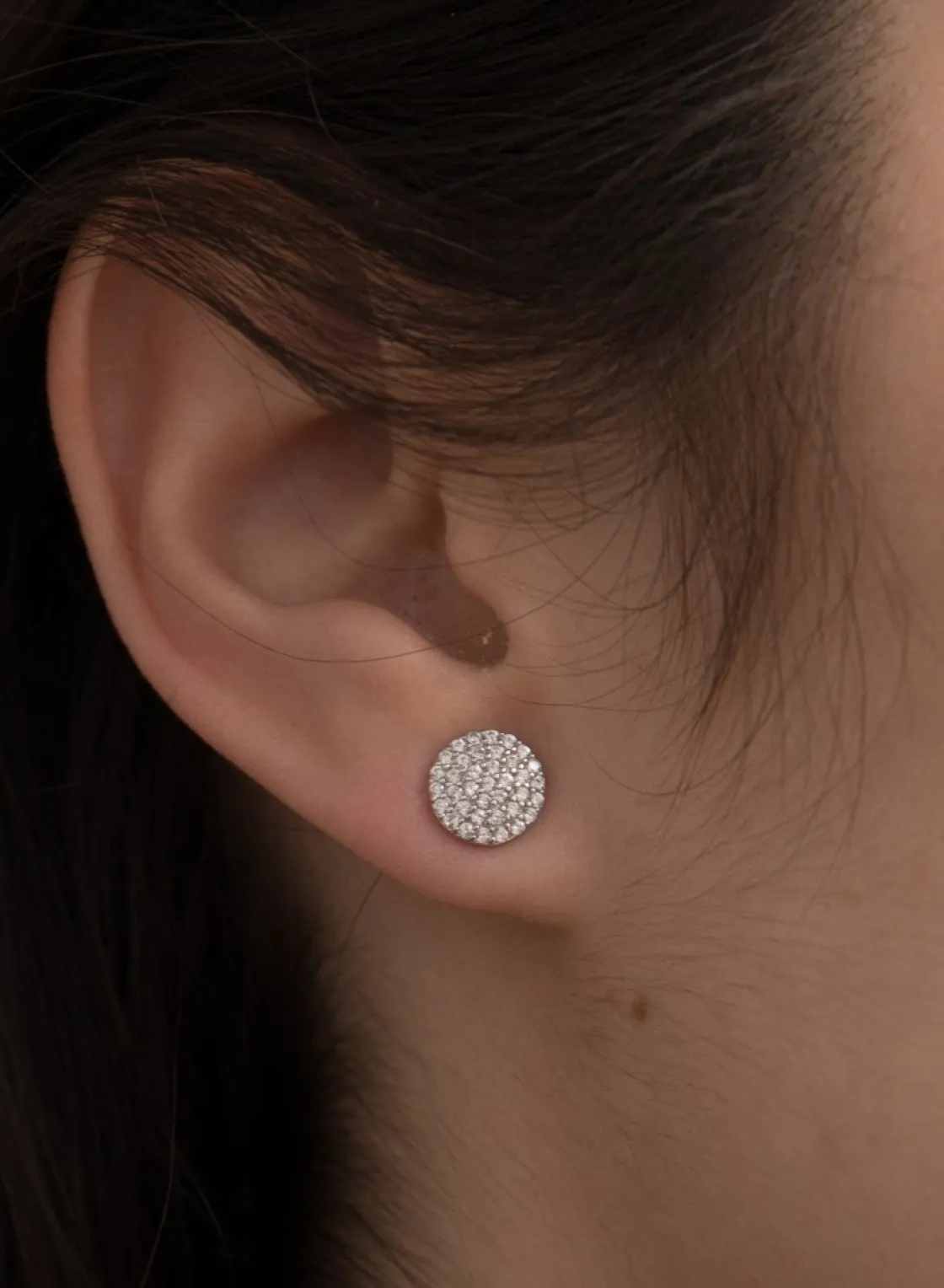Pendientes Pequeños | LINEARGENT Pendientes brillantes pequeños motivo círculo y circonitas