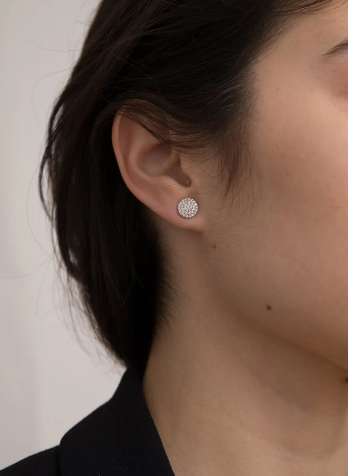 Pendientes Pequeños | LINEARGENT Pendientes brillantes pequeños motivo círculo y circonitas