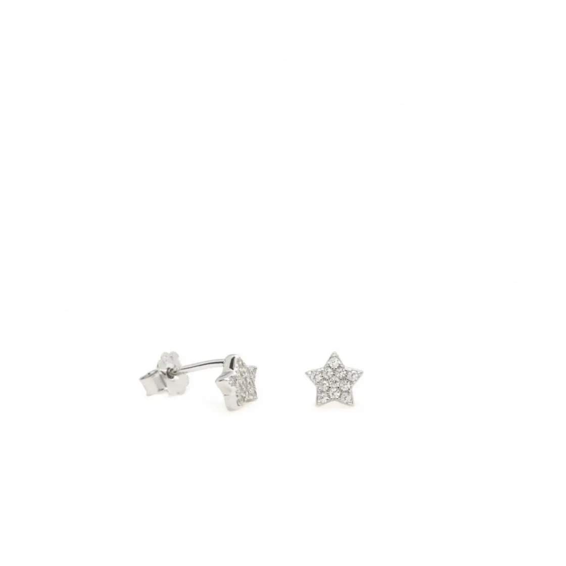 Pendientes Pequeños | LINEARGENT Pendientes brillantes pequeños motivo de mini estrella y circonitas