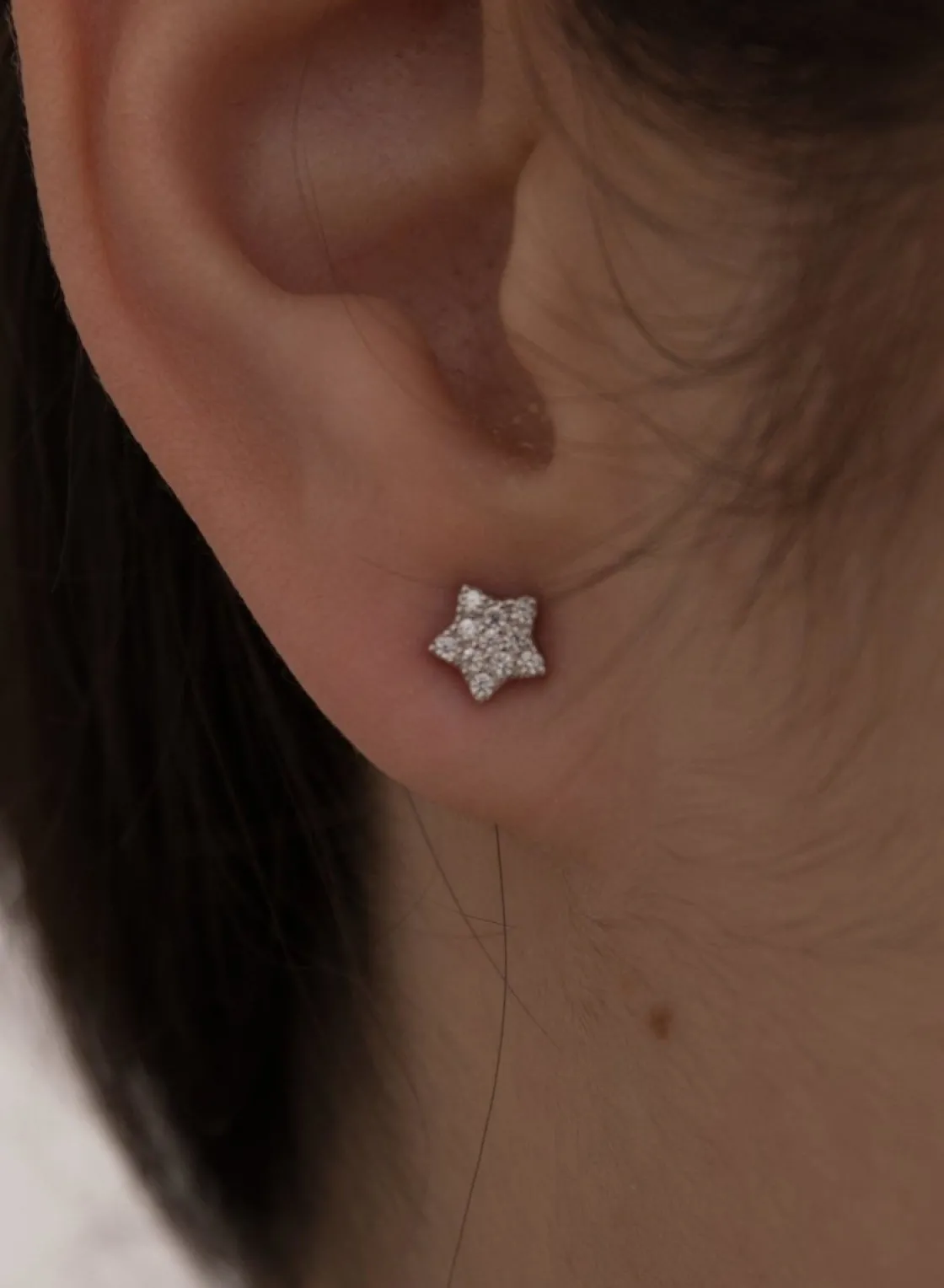 Pendientes Pequeños | LINEARGENT Pendientes brillantes pequeños motivo de mini estrella y circonitas