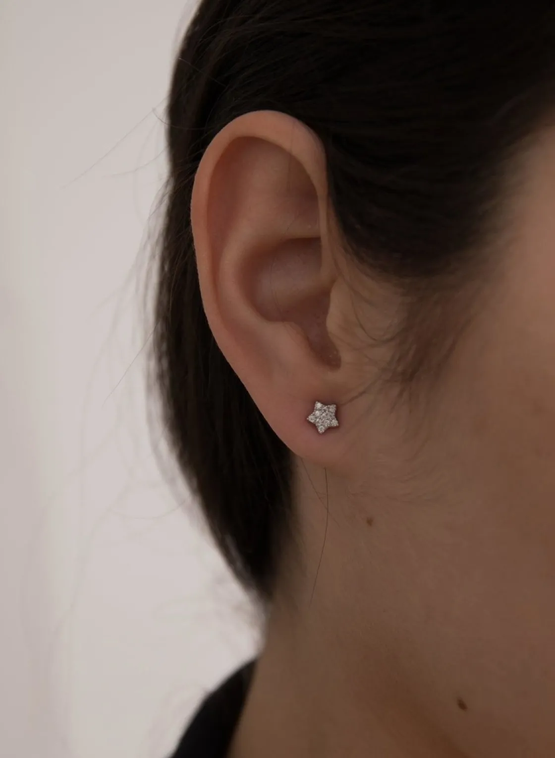 Pendientes Pequeños | LINEARGENT Pendientes brillantes pequeños motivo de mini estrella y circonitas