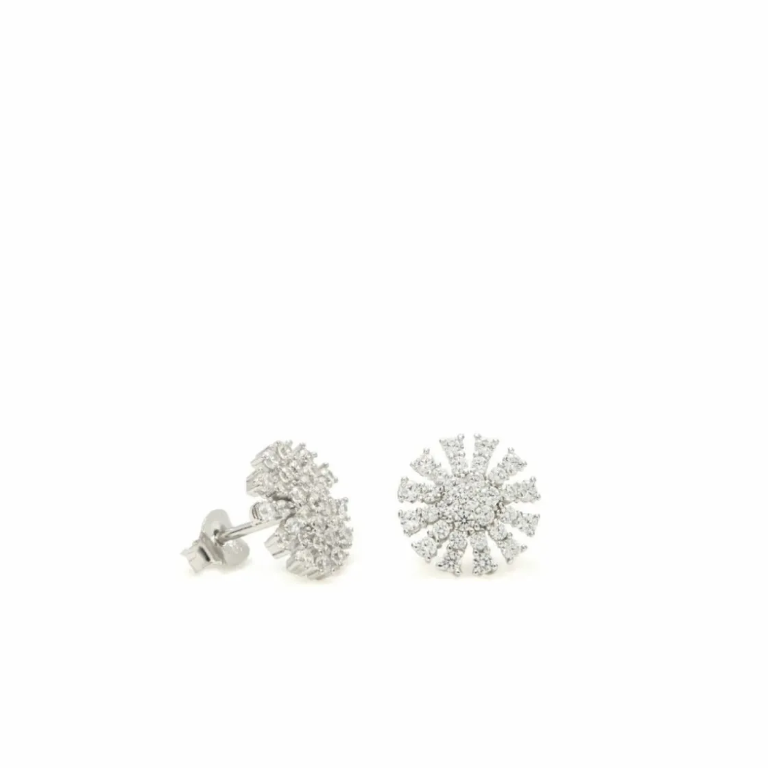 Pendientes Pequeños | LINEARGENT Pendientes brillantes pequeños motivo de sol con circonitas