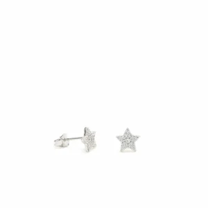 Pendientes Pequeños | LINEARGENT Pendientes brillantes pequeños motivo estrella y circonitas