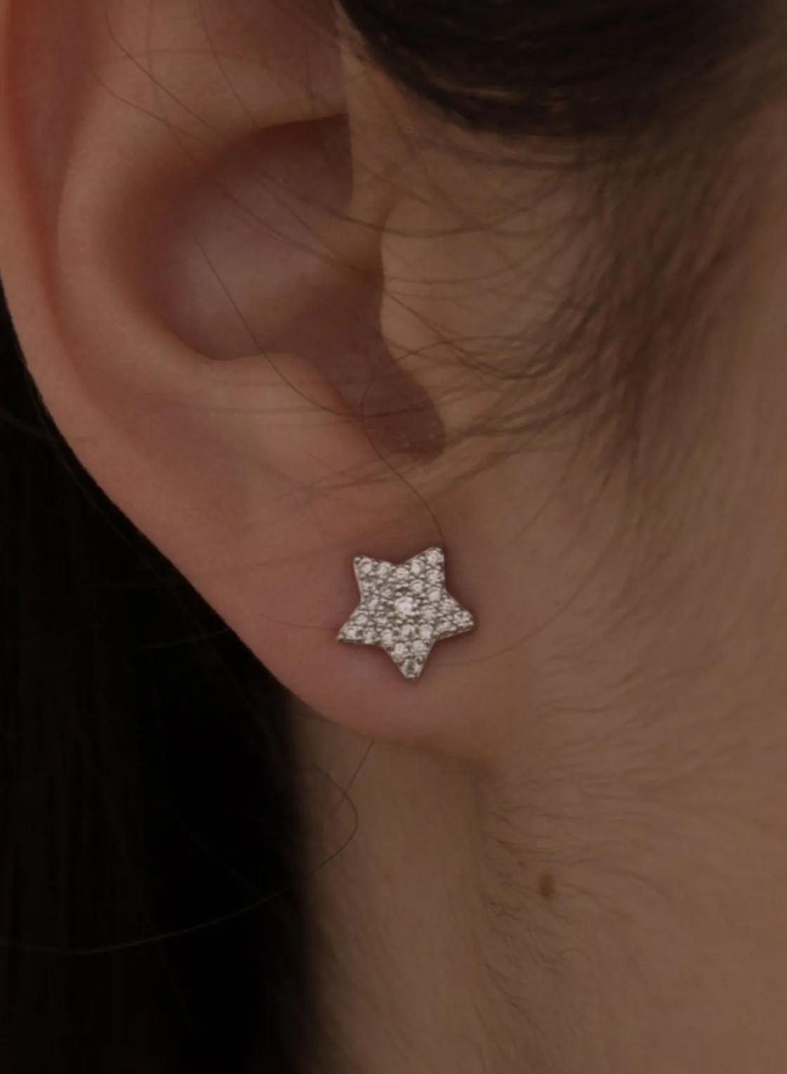 Pendientes Pequeños | LINEARGENT Pendientes brillantes pequeños motivo estrella y circonitas