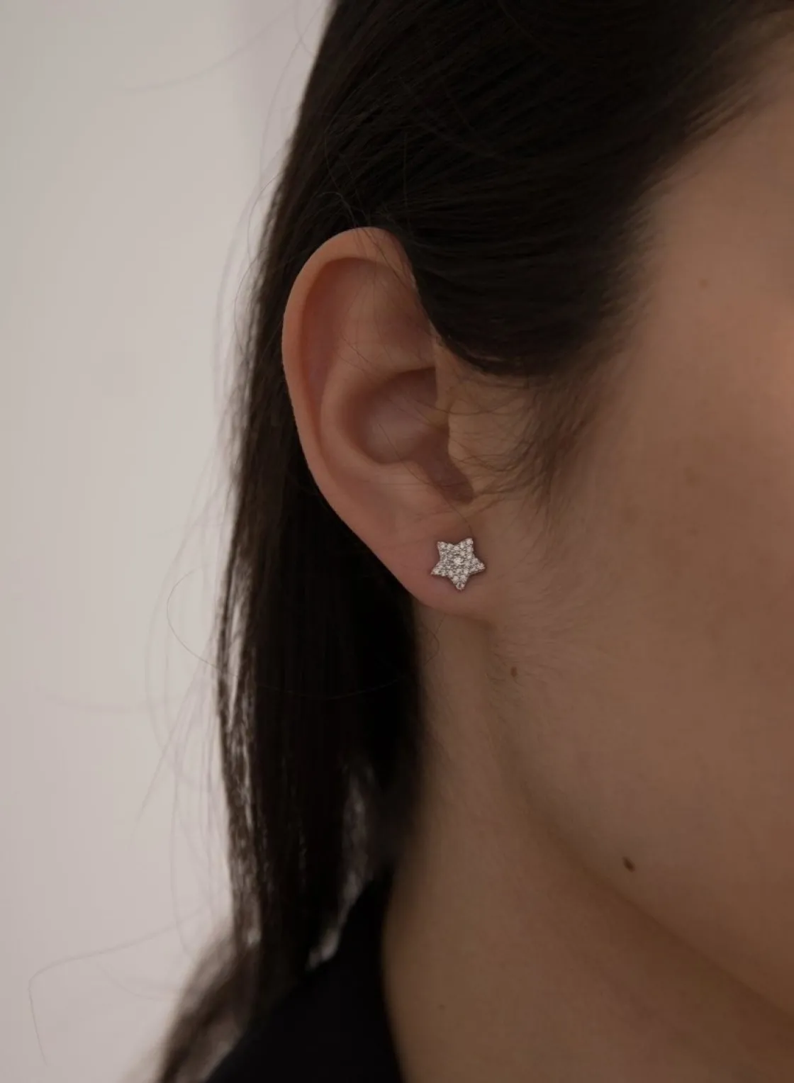 Pendientes Pequeños | LINEARGENT Pendientes brillantes pequeños motivo estrella y circonitas