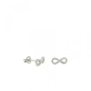 Pendientes Pequeños | LINEARGENT Pendientes brillantes pequeños motivo infinito con circonitas