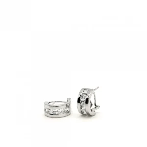 Pendientes Cierre Omega | LINEARGENT Pendientes cierre omega con circonita faceteada talla princesa