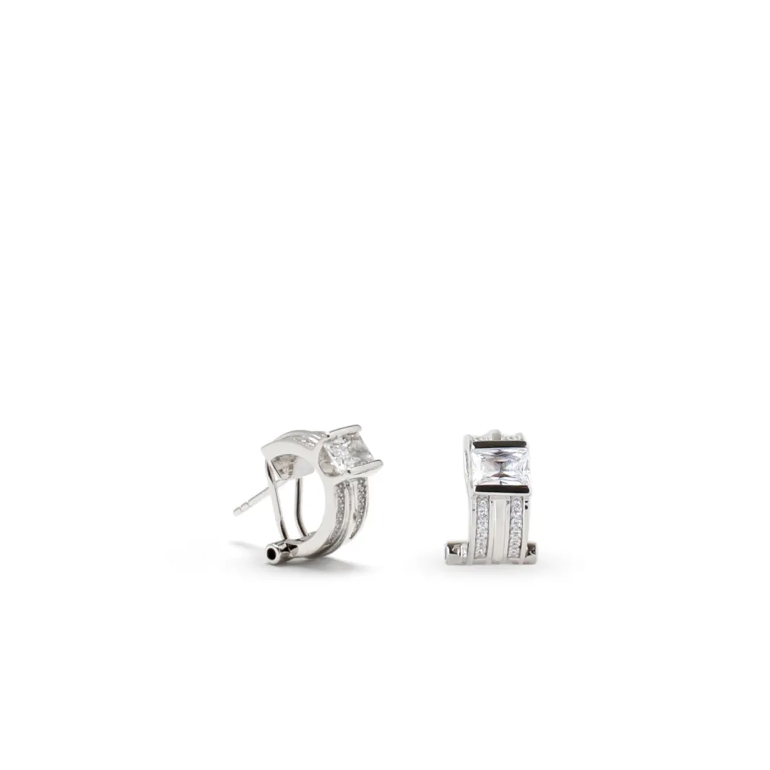 Pendientes Cierre Omega | LINEARGENT Pendientes cierre omega con diseño geométrico