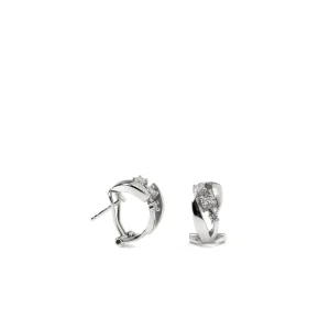 Pendientes Cierre Omega | LINEARGENT Pendientes cierre omega con tres circonitas y diseño curvado