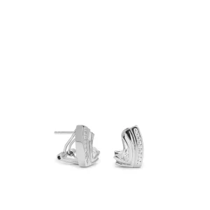Pendientes Cierre Omega | LINEARGENT Pendientes cierre omega de plata con detalle circonitas