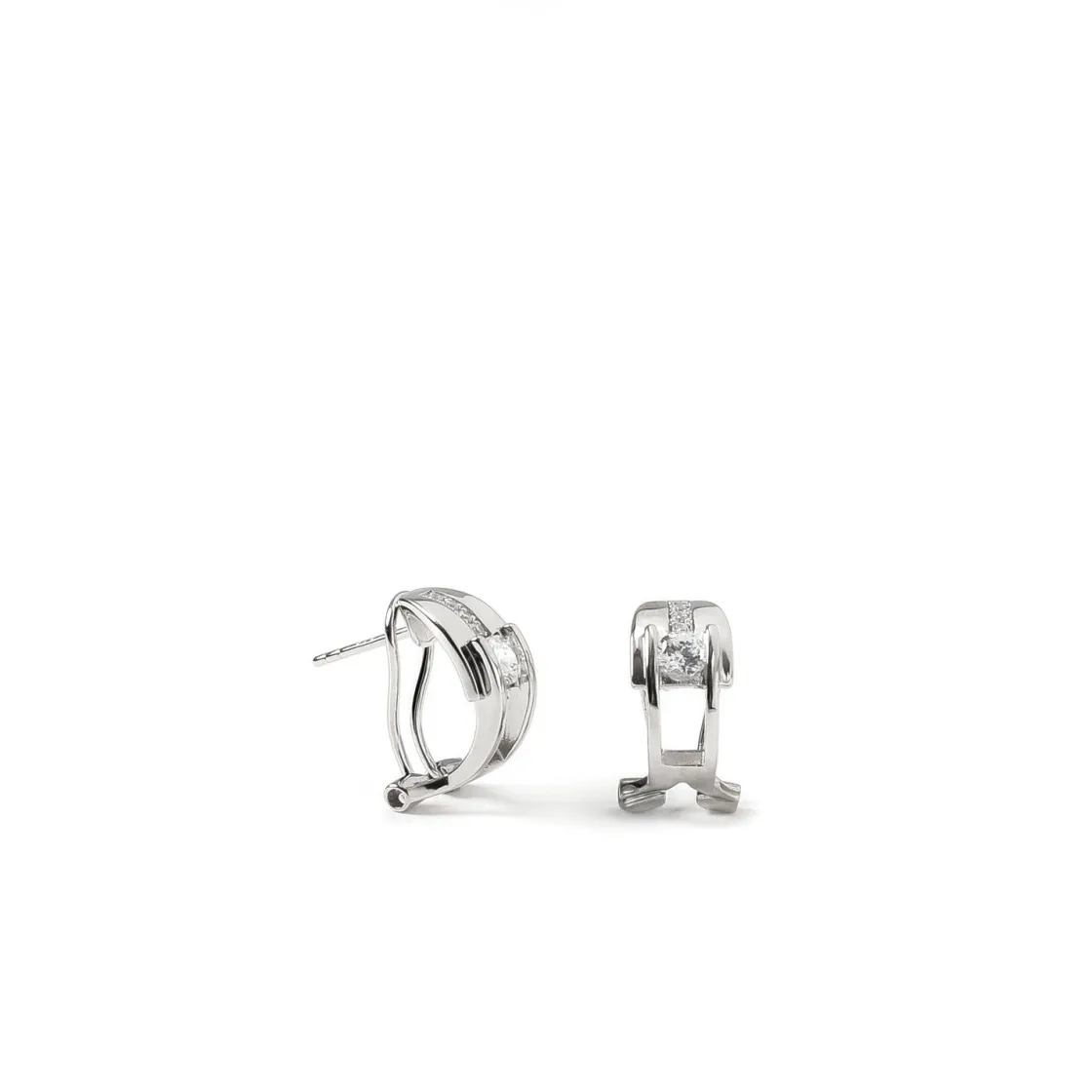 Pendientes Cierre Omega | LINEARGENT Pendientes cierre omega de plata con diseño elegante