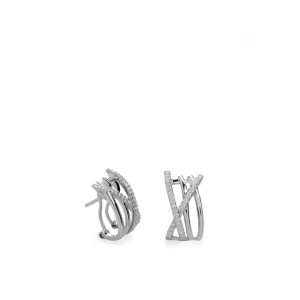 Pendientes Cierre Omega | LINEARGENT Pendientes cierre omega diseño de carriles con circonitas