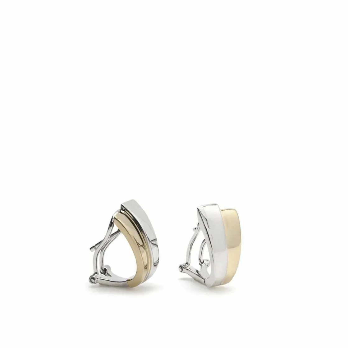 Pendientes Bicolor | Pendientes Cierre Omega | LINEARGENT Pendientes cierre omega diseño geometrico bicolor