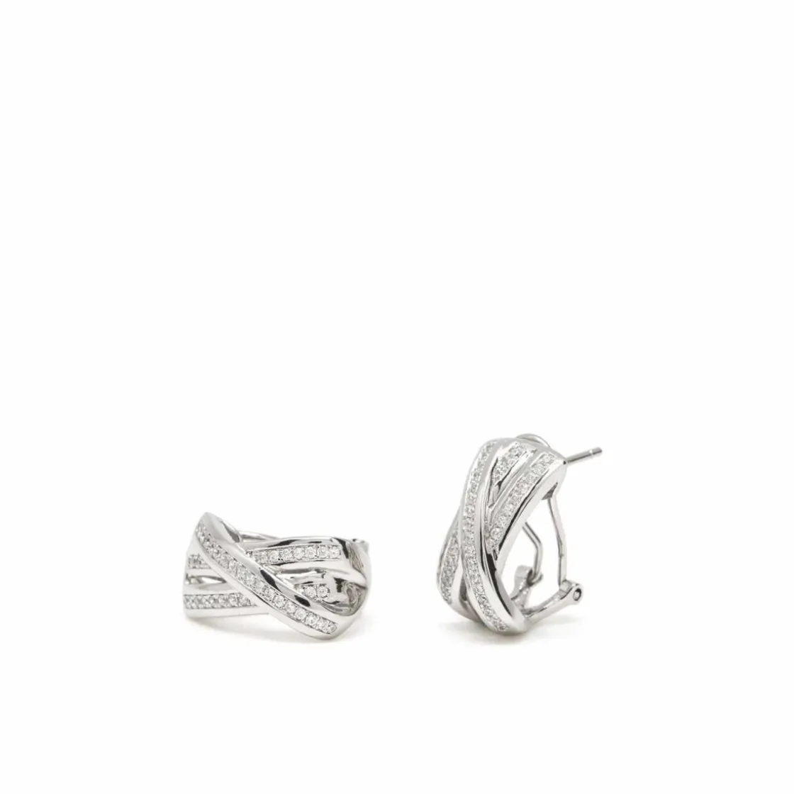 Pendientes Cierre Omega | LINEARGENT Pendientes cierre omega diseño raíles con circonitas