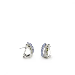 Pendientes Cierre Omega | LINEARGENT Pendientes cierre omega en plata pequeños diseño dos tonos y circonita