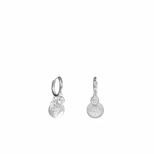 Pendientes Con Colgantes | LINEARGENT Pendientes con colgantes de plata diseño destello y circonita