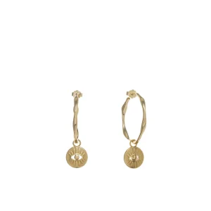 Pendientes Con Colgantes | LINEARGENT Pendientes con colgantes de plata estilo aro diseño ojo