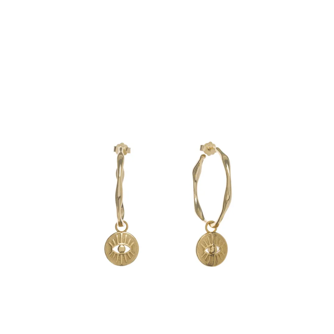 Pendientes Con Colgantes | LINEARGENT Pendientes con colgantes de plata estilo aro diseño ojo