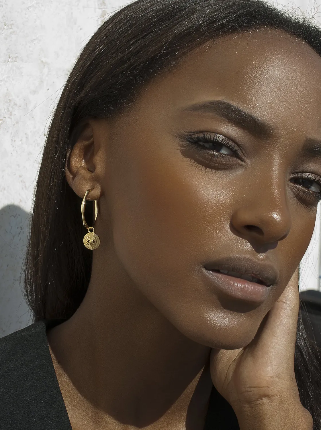 Pendientes Con Colgantes | LINEARGENT Pendientes con colgantes de plata estilo aro diseño ojo