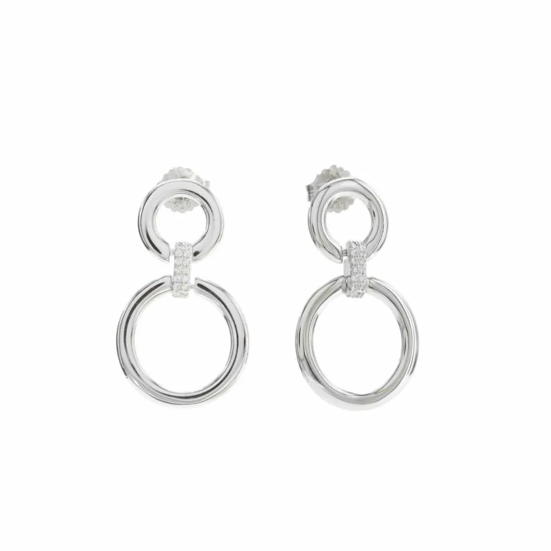 Pendientes Con Colgantes | LINEARGENT Pendientes con colgantes diseño circular doble