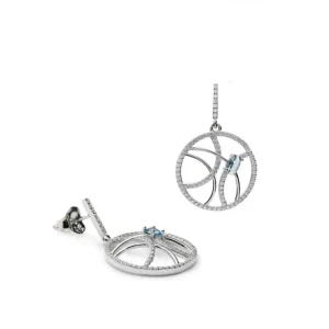 Pendientes De Piedras De Colores | LINEARGENT Pendientes con colgantes diseño de circonitas y gema