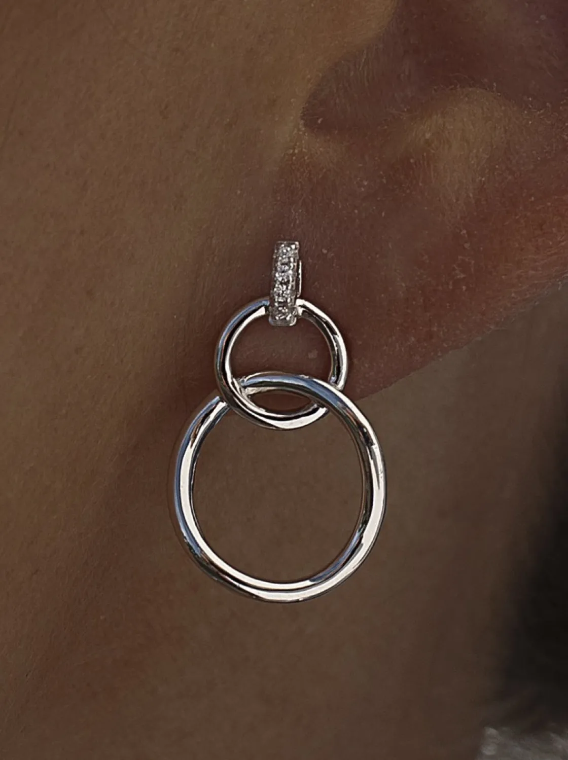 Pendientes Con Colgantes | LINEARGENT Pendientes con colgantes diseño de doble argolla