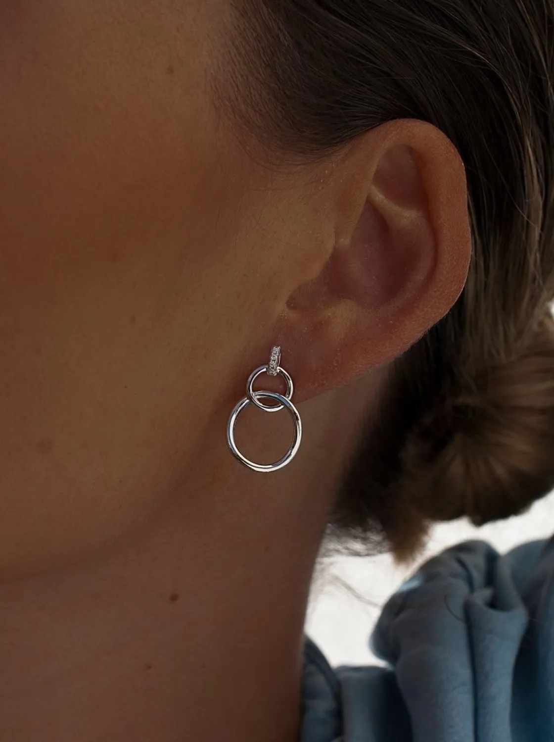 Pendientes Con Colgantes | LINEARGENT Pendientes con colgantes diseño de doble argolla