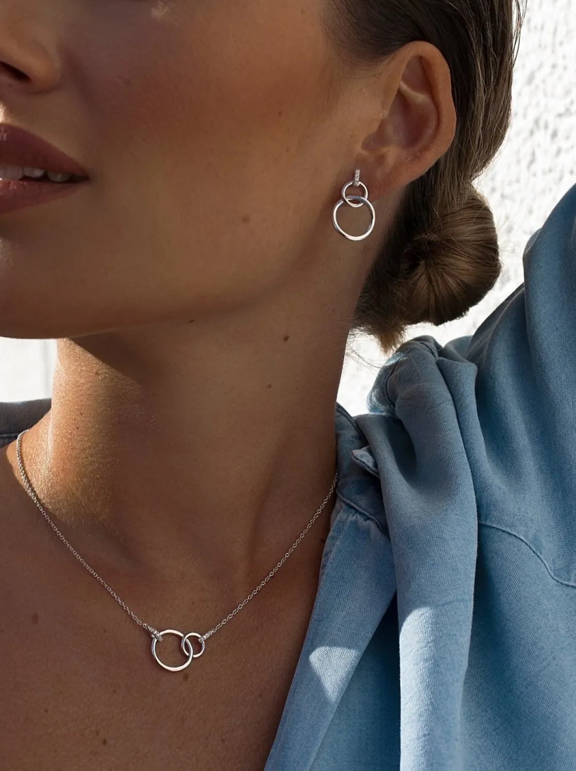 Pendientes Con Colgantes | LINEARGENT Pendientes con colgantes diseño de doble argolla